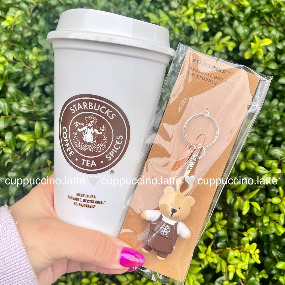 🤎NWT✨Starbucks x Pike Place Market Reusable Hot Cup & Bearista Bear Stopper